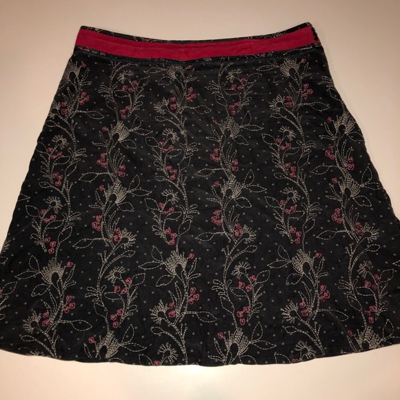 White stuff corduroy skirt a-line Floral gray 16 - Picture 1 of 3